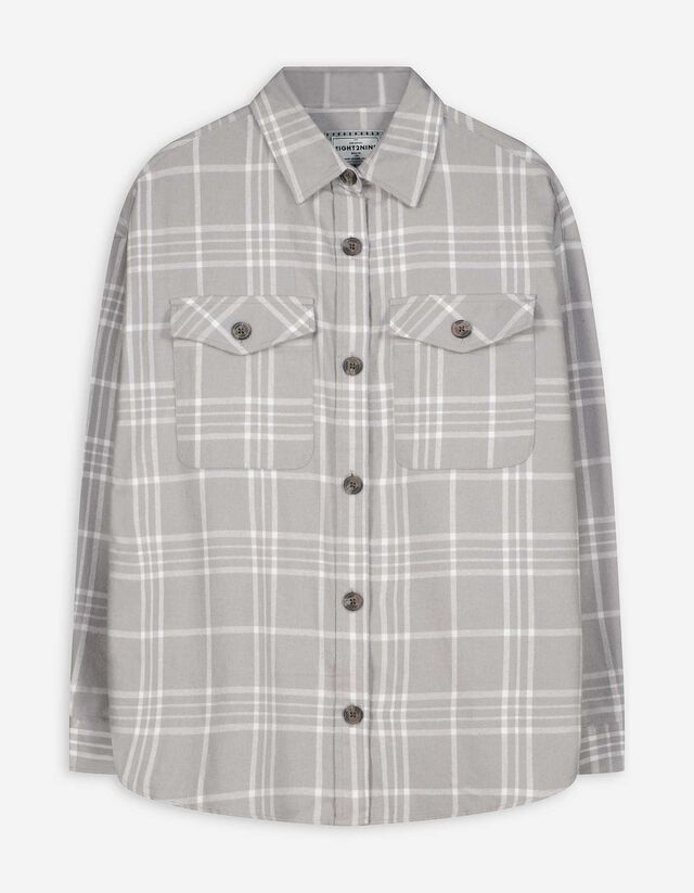 Hemd - Brusttasche - hellgrau