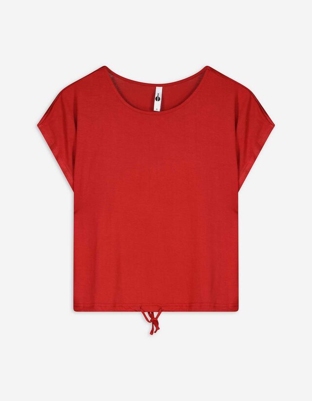 T-Shirt - Knotendetail - dunkelrot