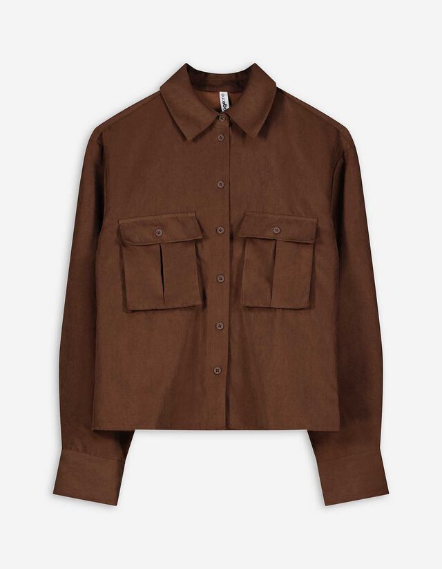 Bluse - Soft-Touch - hellbraun