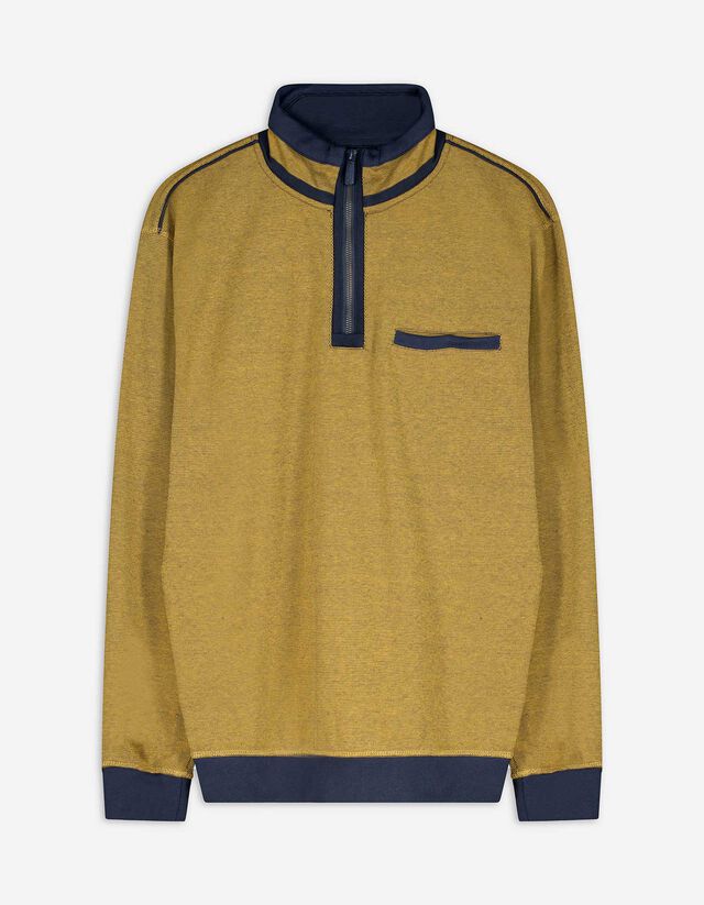 Sweatshirt - Stehkragen - gelb