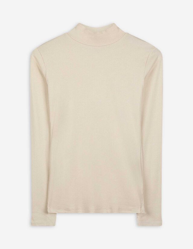 Langarmshirt - Viskose - hellgrau