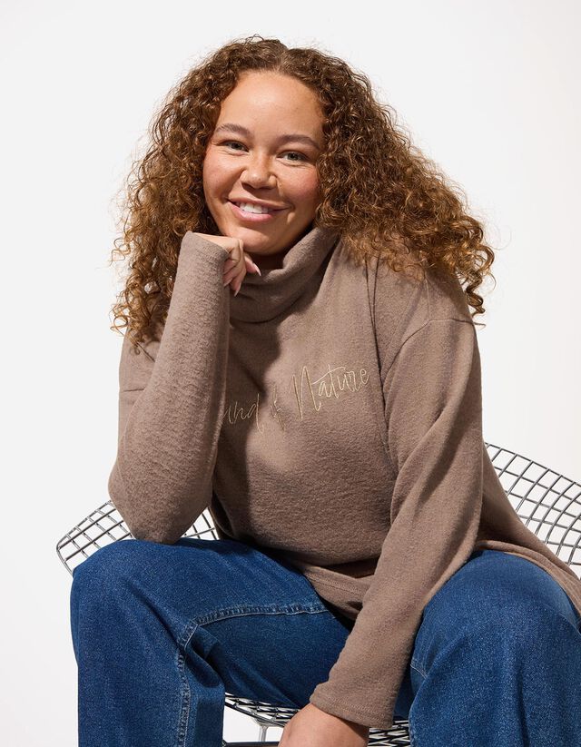 Langarmshirt - Stickerei - dunkelblau