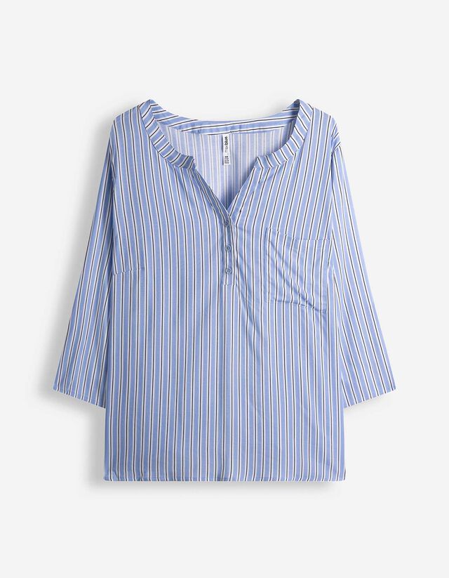 Bluse - Allover-Muster - hellblau
