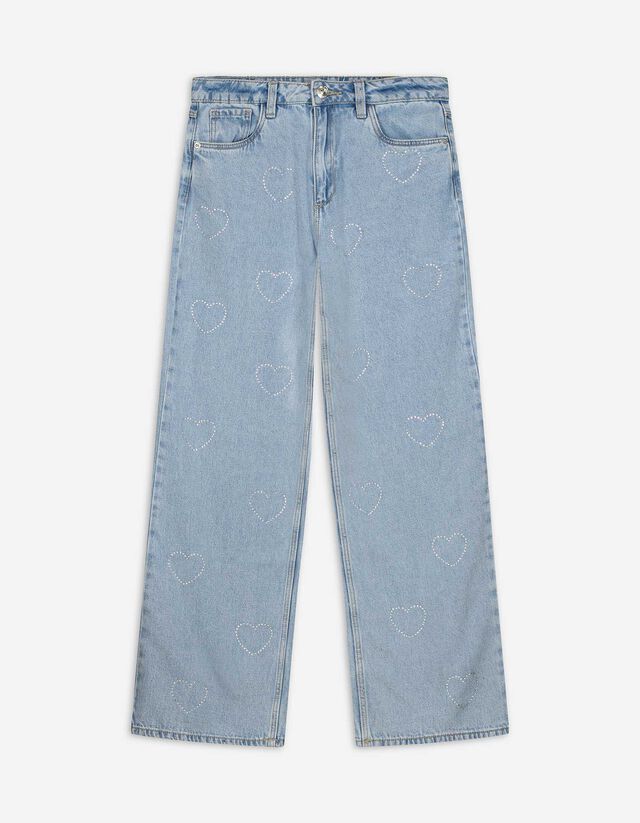 Jeans - Strasssteine - hellblau