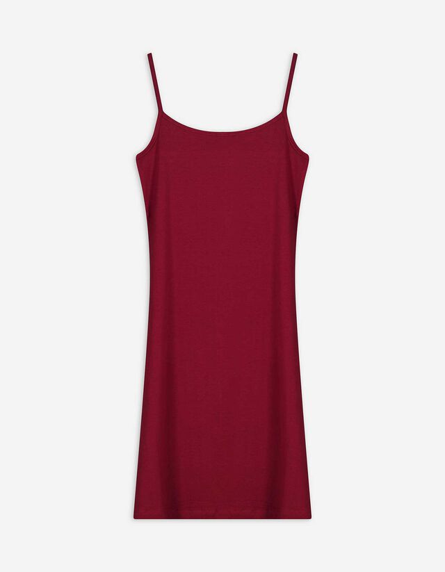 Kleid in A-Linie - Spaghettitr&auml;ger - dunkelrot