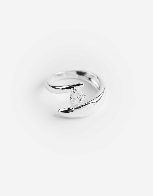 Ring - Ziersteine - silberfarben