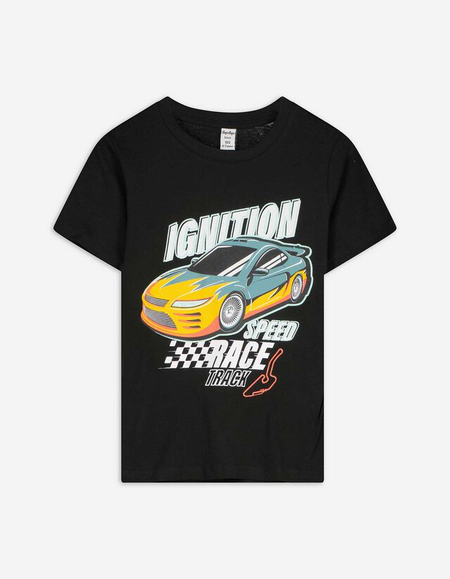 T-Shirt - Frontprint - schwarz