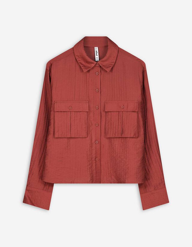 Bluse - Viskose-Mix - rot