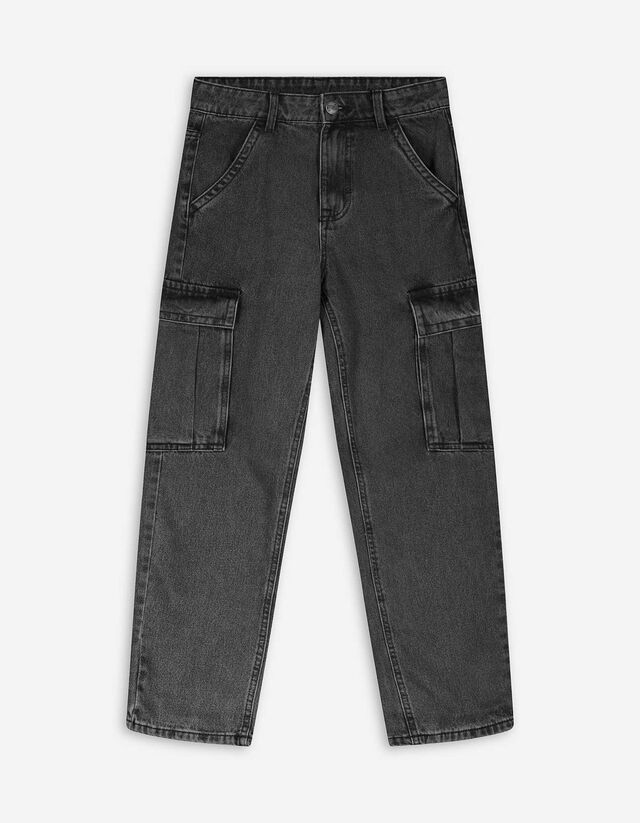 Cargohose - Denim - schwarz