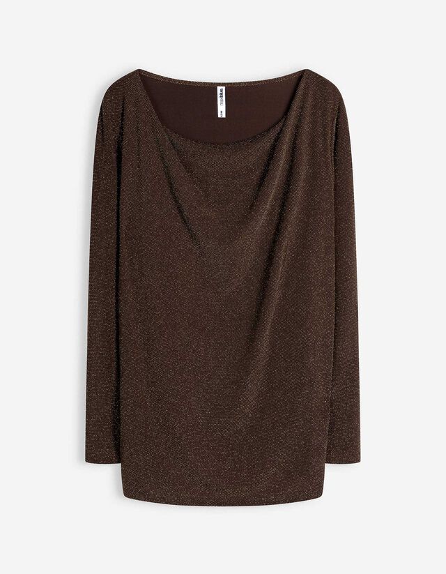 Shirt - Lurex - dunkelbraun