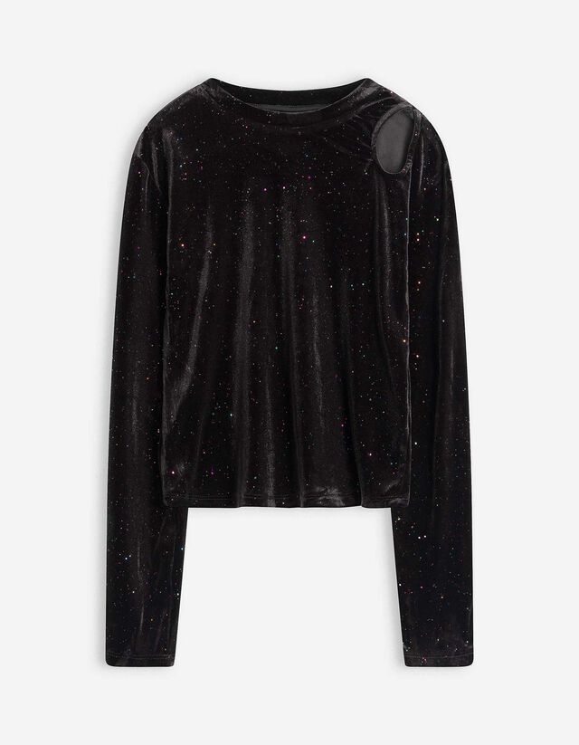 Langarmshirt - Cut-Outs - schwarz