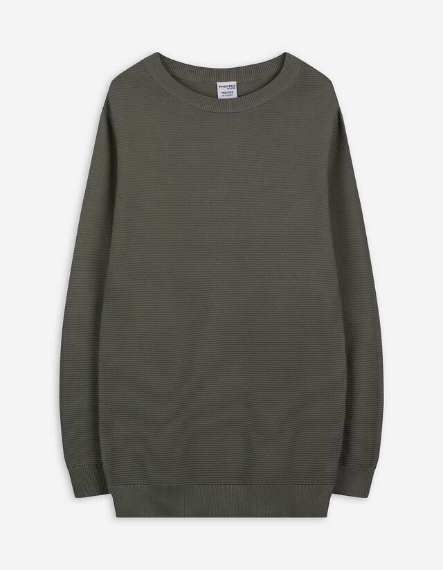 Pullover - Gerippt - dunkelgr&uuml;n