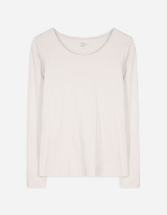 Langarmshirt - Stretchanteil - wei&szlig;