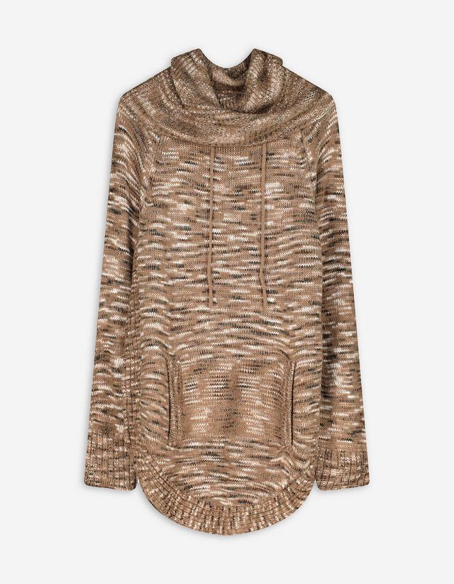 Longpullover - Rollkragen - beige