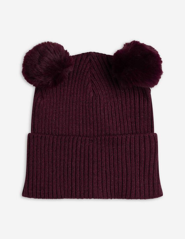 M&uuml;tze - Rippstrick - dunkellila