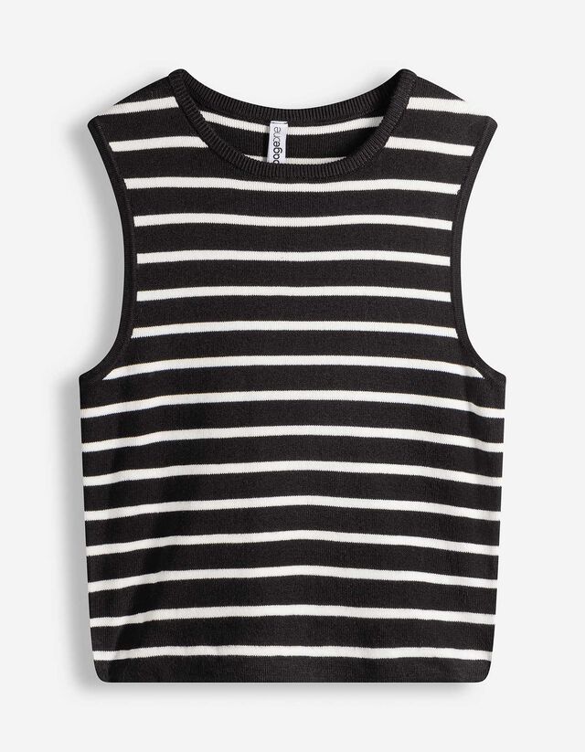 Stricktop - Viskose-Anteil - schwarz