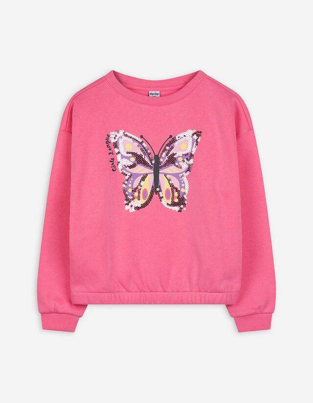Sweatshirt - Paillettenbesatz - pink