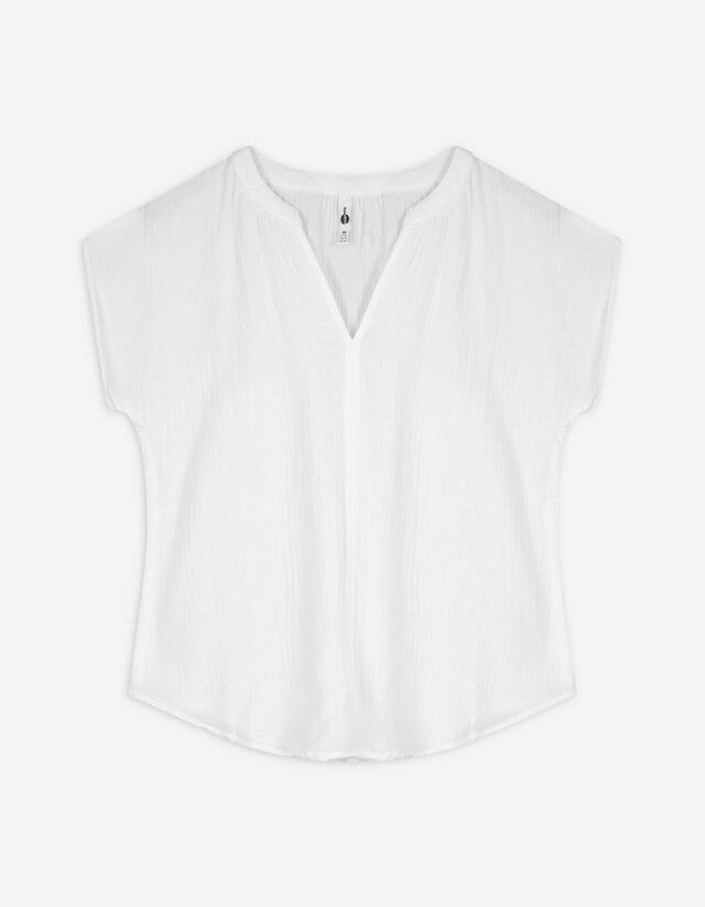 Bluse - Musselin - wei&szlig;