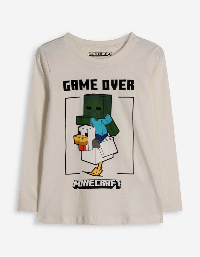 Langarmshirt - Minecraft - wei&szlig;