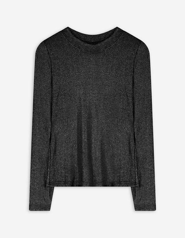 Langarmshirt - Gerippt - schwarz