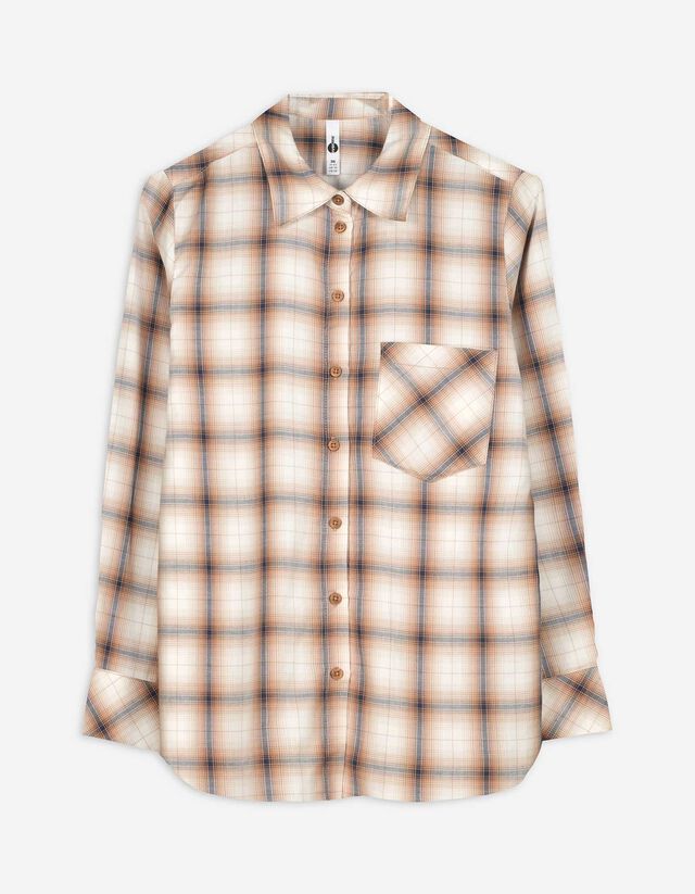 Bluse - Karomuster - hellbraun