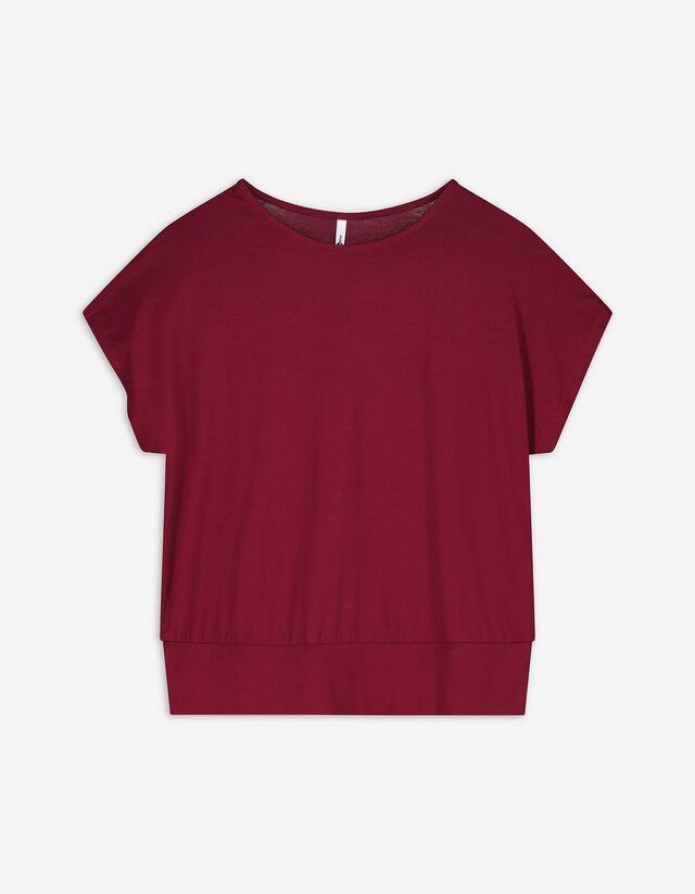 T-Shirt - Viskose-Mix - dunkelrot