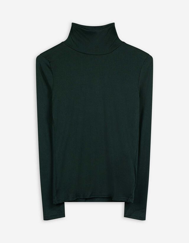 Langarmshirt - Rollkragen - gr&uuml;n