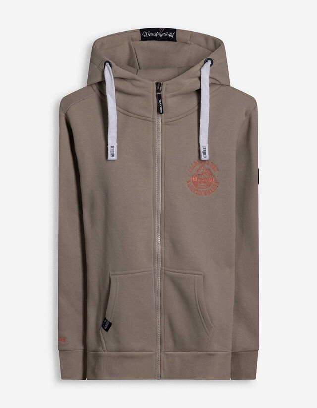 Sweatjacke - Print - beige