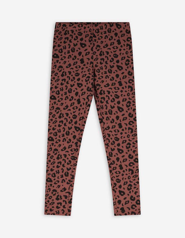 Leggings - Allover-Print - dunkelbraun