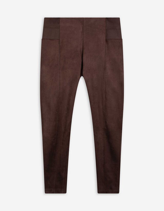 Leggings - Wildlederimitat - dunkelbraun