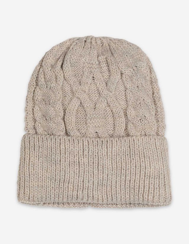 M&uuml;tze - Zopfstrick - beige