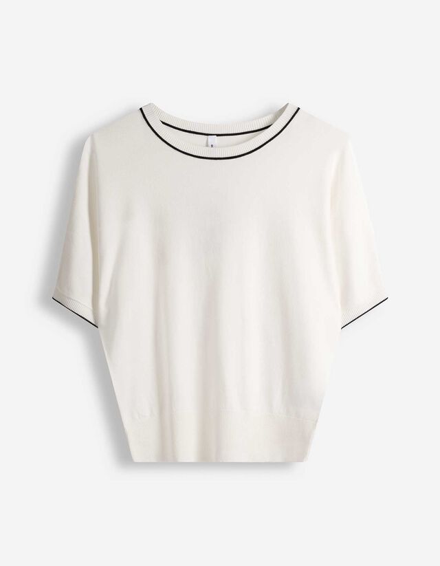 Pullover - Kurze &Auml;rmel - wei&szlig;