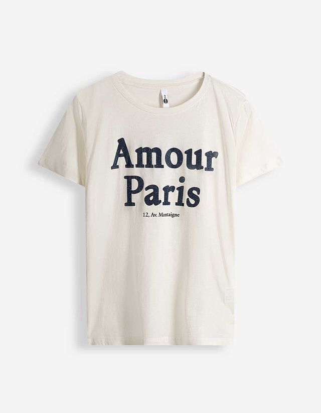 T-Shirt - Strasssteine - wei&szlig;