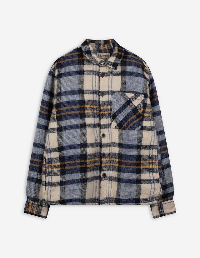 Hemd - Woll-Optik - dunkelblau