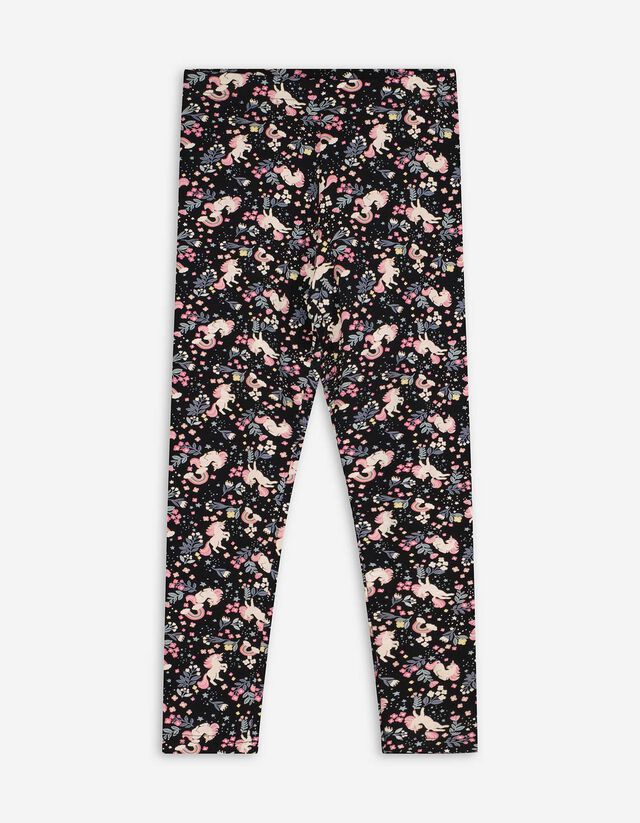 Leggings - Allover-Print - schwarz