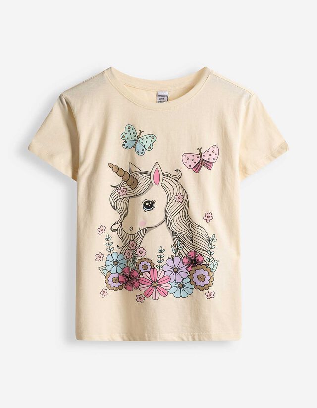 T-Shirt - Frontprint - beige