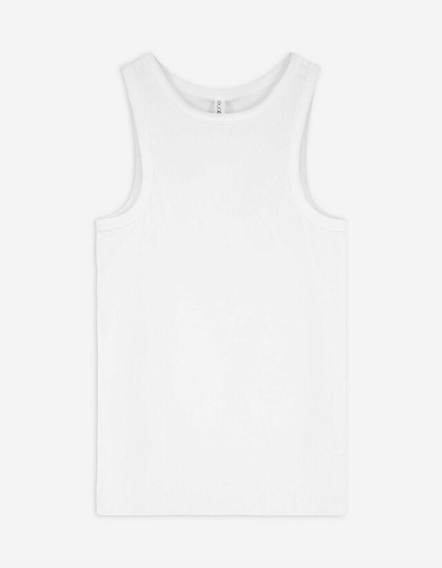 Top - Rippenstruktur - wei&szlig;