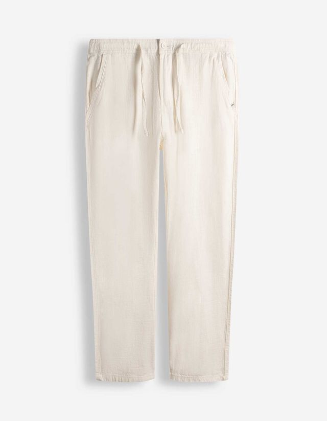 Chinohose - Leinen-Optik - wei&szlig;