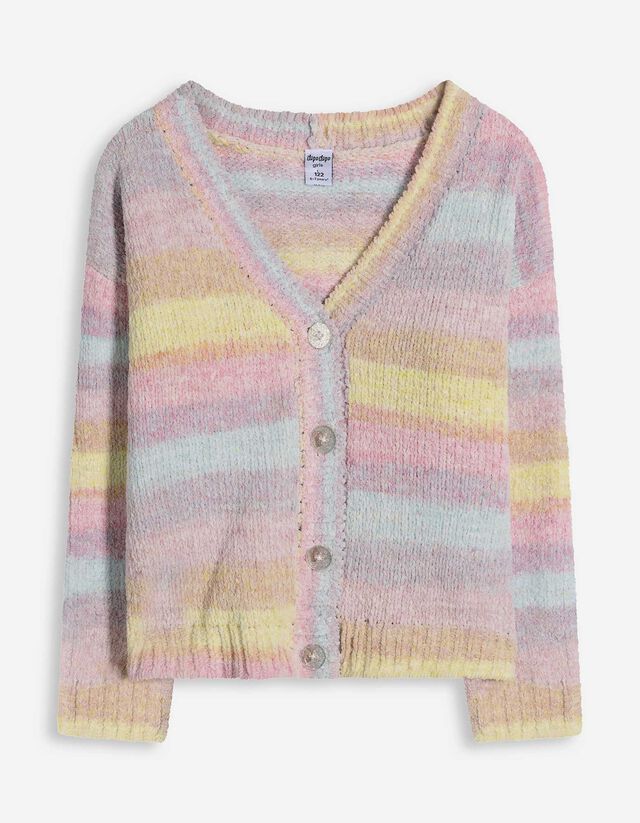 Cardigan - Mehrfarbiges Design - bronzefarben