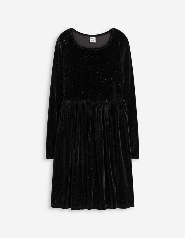 Kleid - Glitzerprint - schwarz