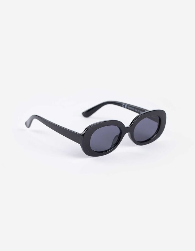 Sonnenbrille - Oval - schwarz