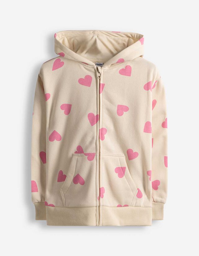 Sweatjacke - Oversized Fit - beige