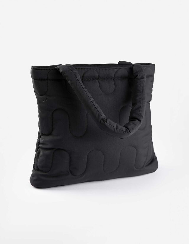 Schultertasche - Wattierung - schwarz