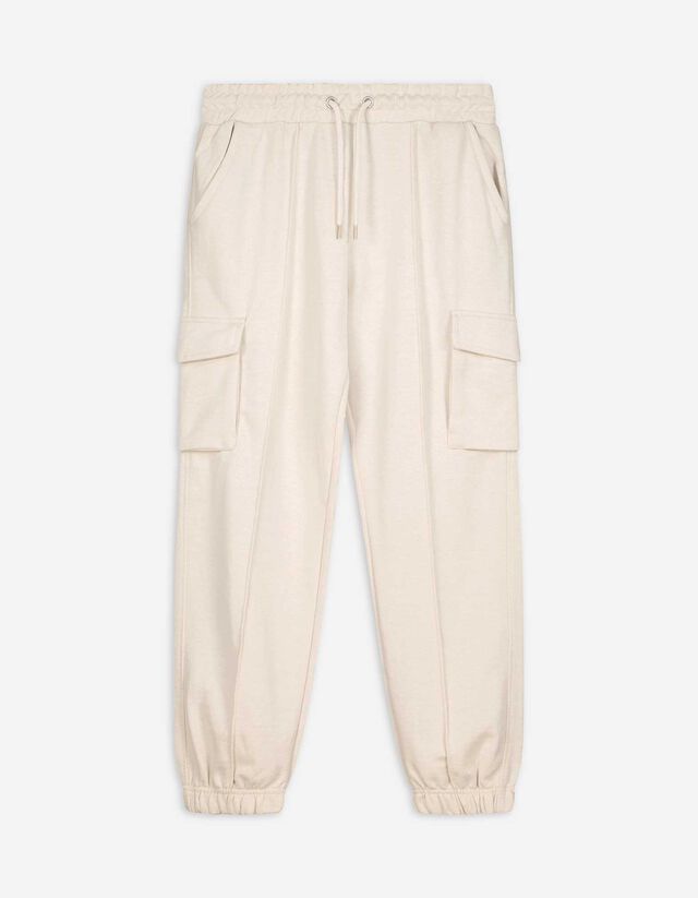 Fallschirmhose - Elastischer Bund - beige