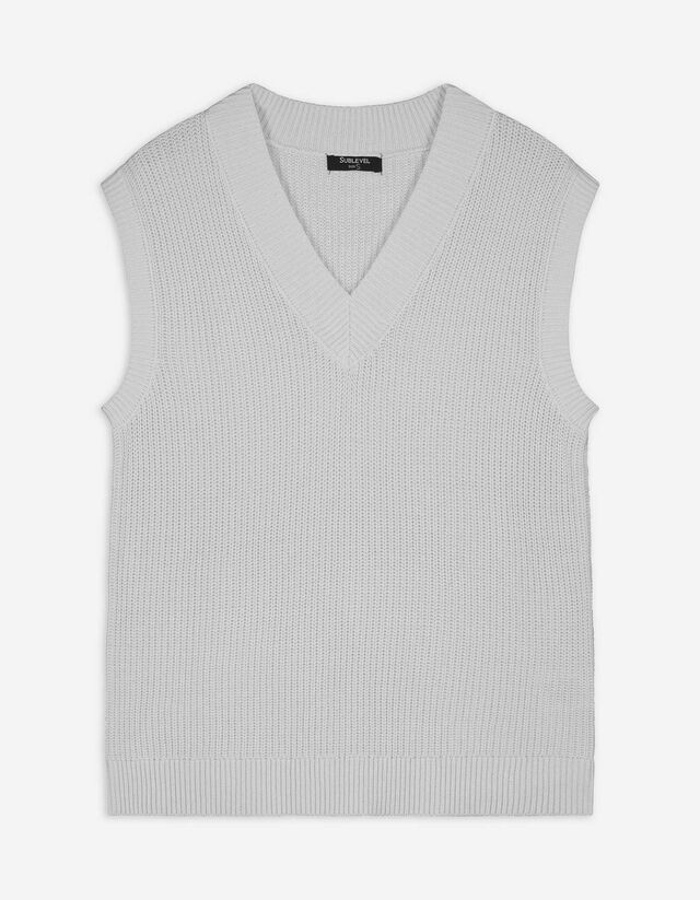 Strickpullover - Oversized Fit - grau