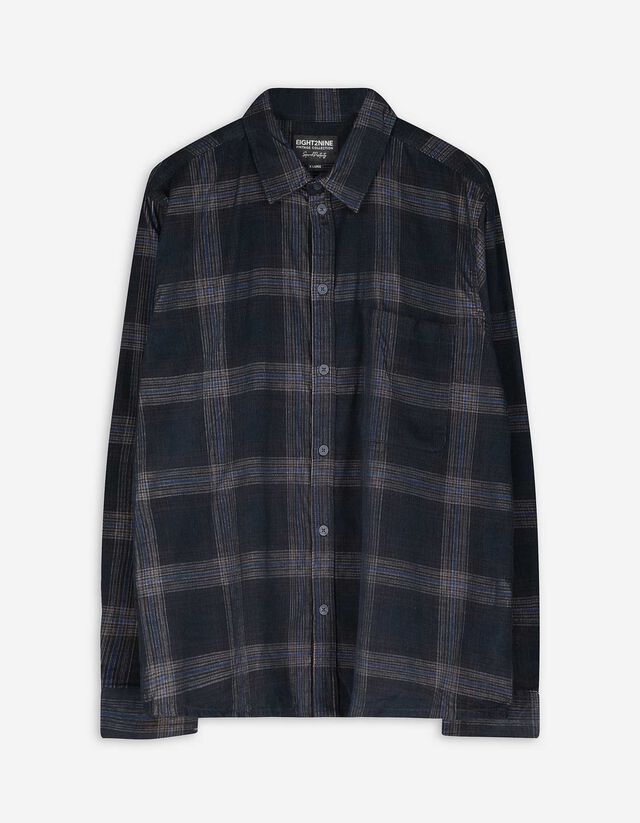 Hemd - Cord - dunkelblau