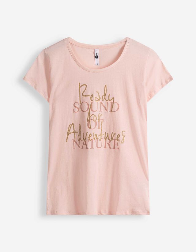 T-Shirt - Glitzerprint - rosa