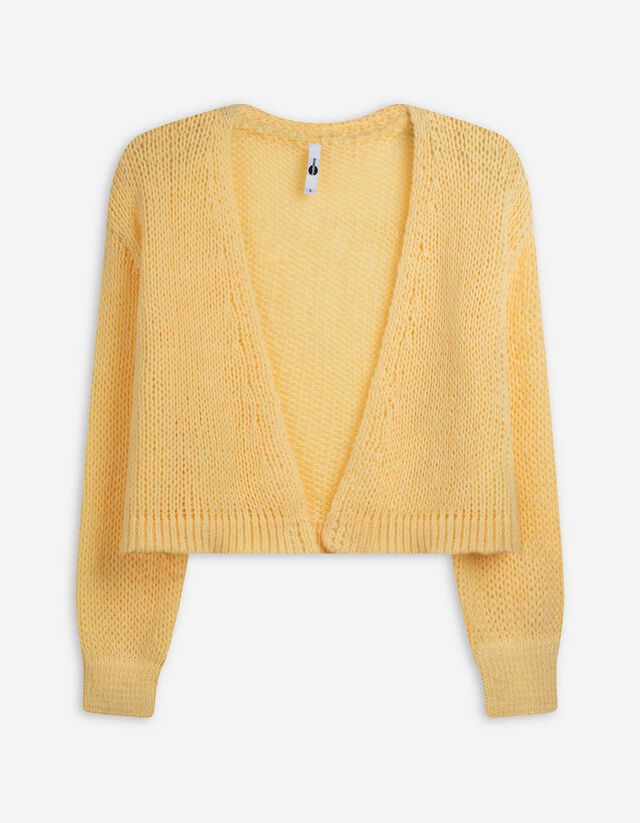 Cardigan - weite &Auml;rmel - hellgelb