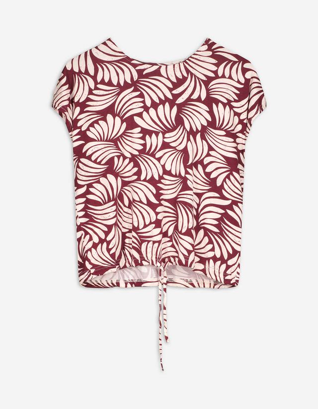 T-Shirt - Knotendetail - dunkelrot