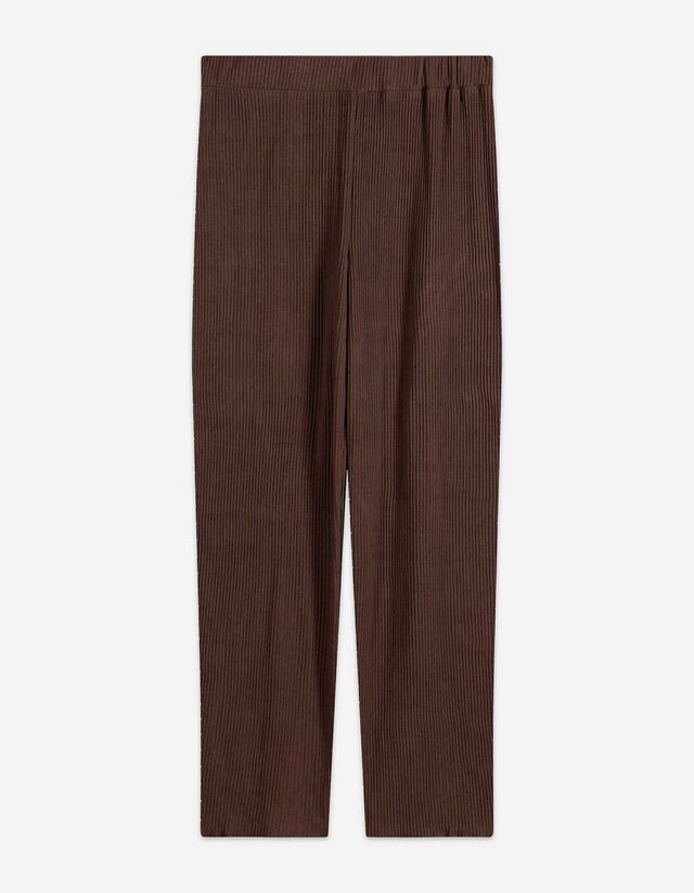 Hose - Plissee - braun